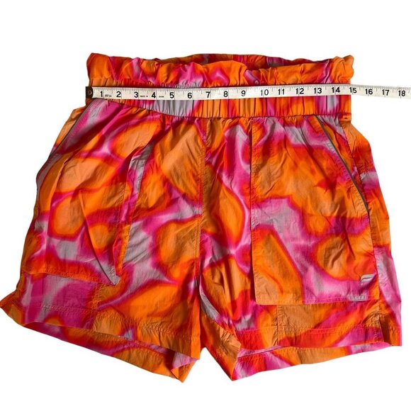 Fabletics High-Waisted Tie Dye Running Shorts Orange Pink Activewear‎ - Picture 3 of 10